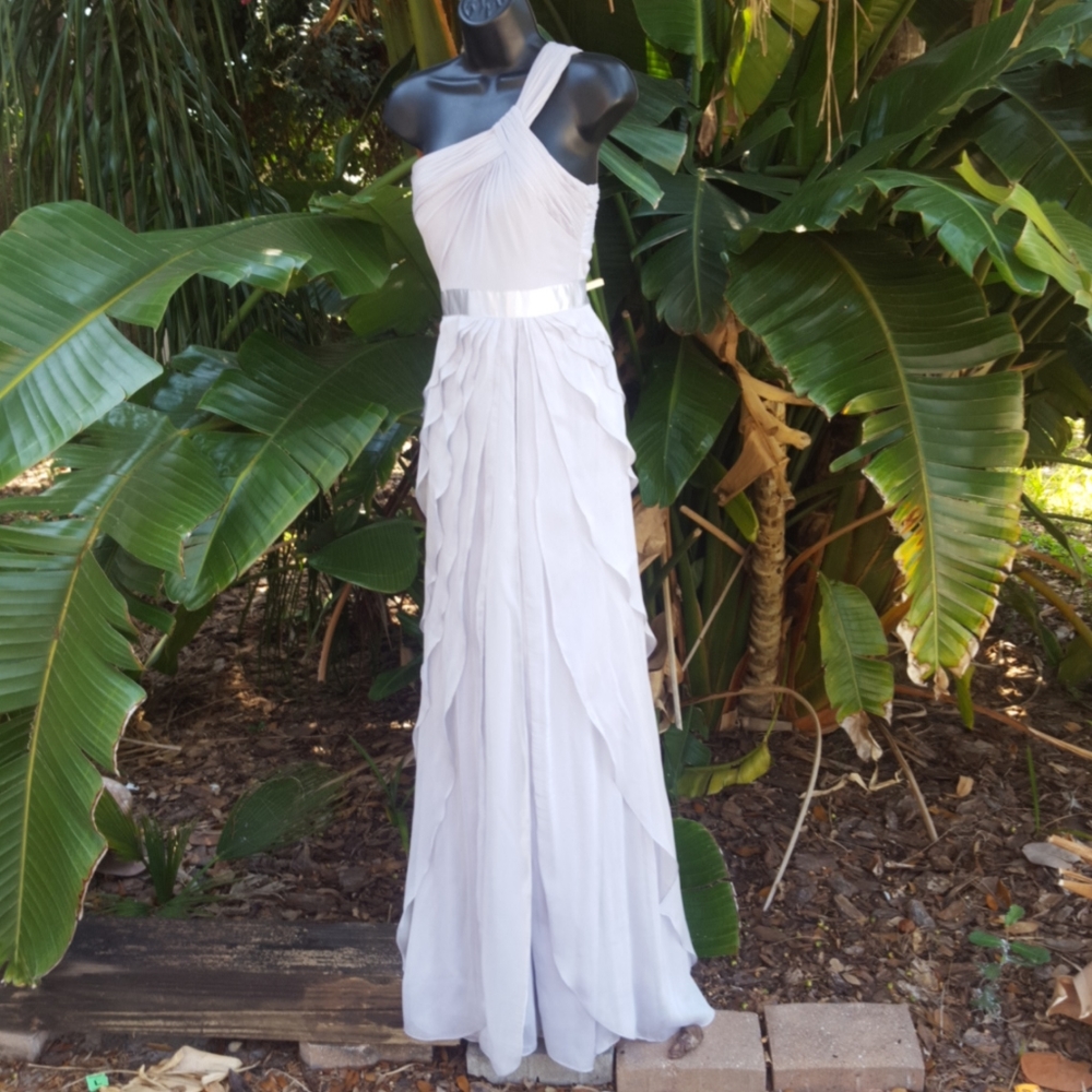 Adriana papel assymetric tiered ruffle dress